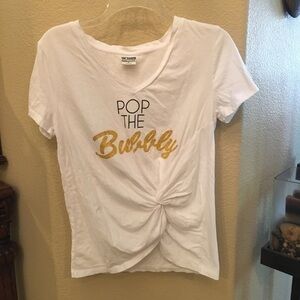 POP THE BUBBLY White Tshirt Women Size Small